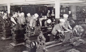 Keeping busy at the training station. Photo postal card 1941. 