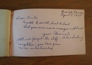 Note from Alice in Lester's autograph book